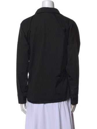 TOTEME Washed Cotton Shirt V-Neck Blouse