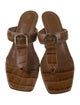 TOTEME Embossed Leather T-Strap Sandals