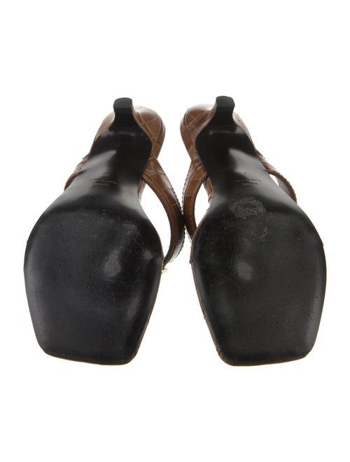 TOTEME Embossed Leather T-Strap Sandals