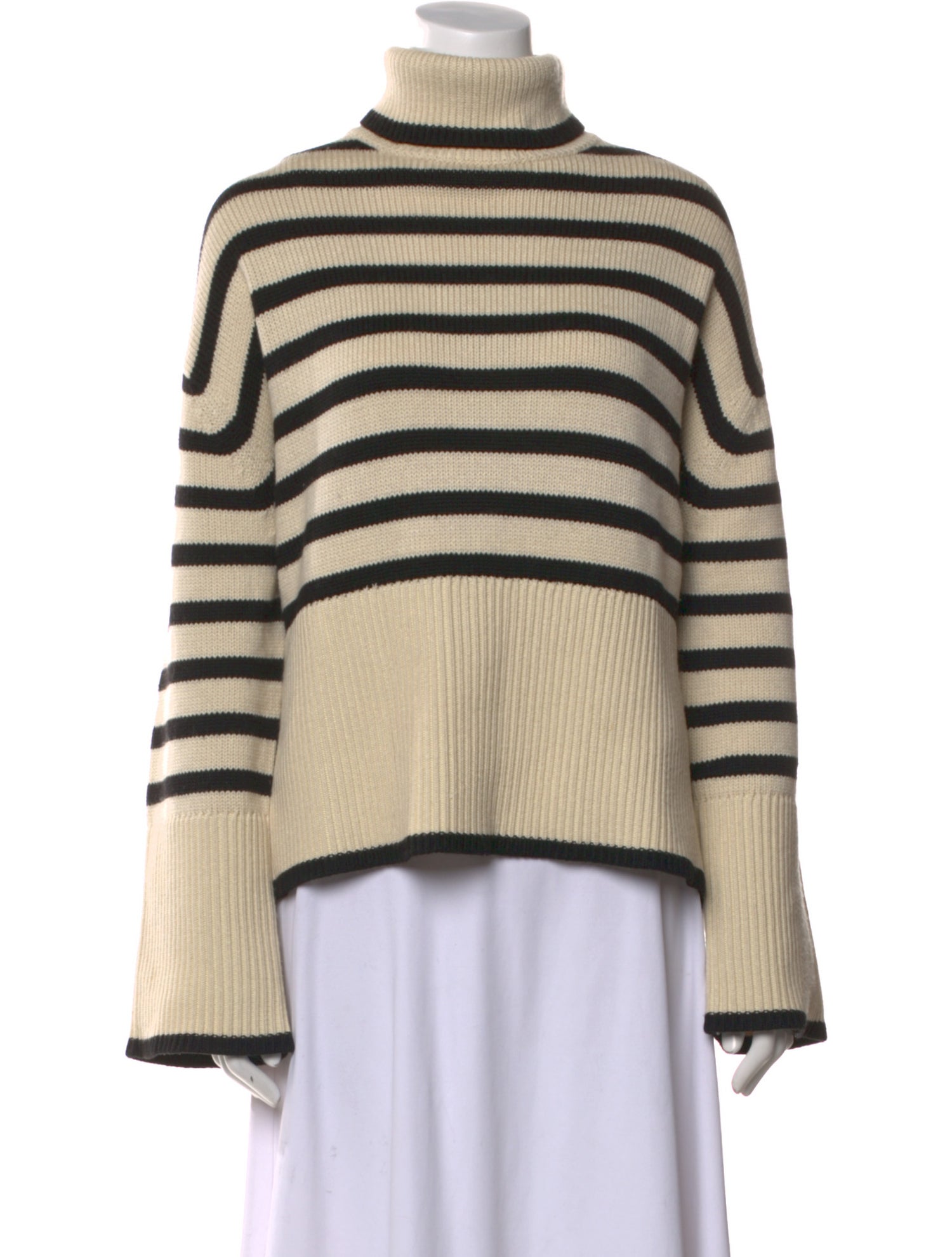 TOTEME Signature Stripe Turtleneck Wool Sweater