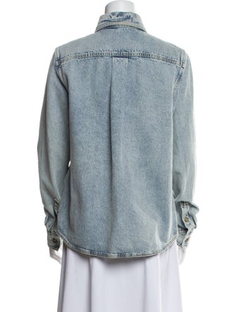 TOTEME Petite Denim Long Sleeve Button-Up Top