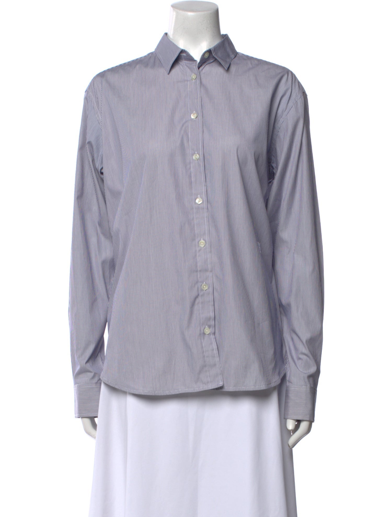 TOTEME Striped Long Sleeve Button-Up Top w/ Tags