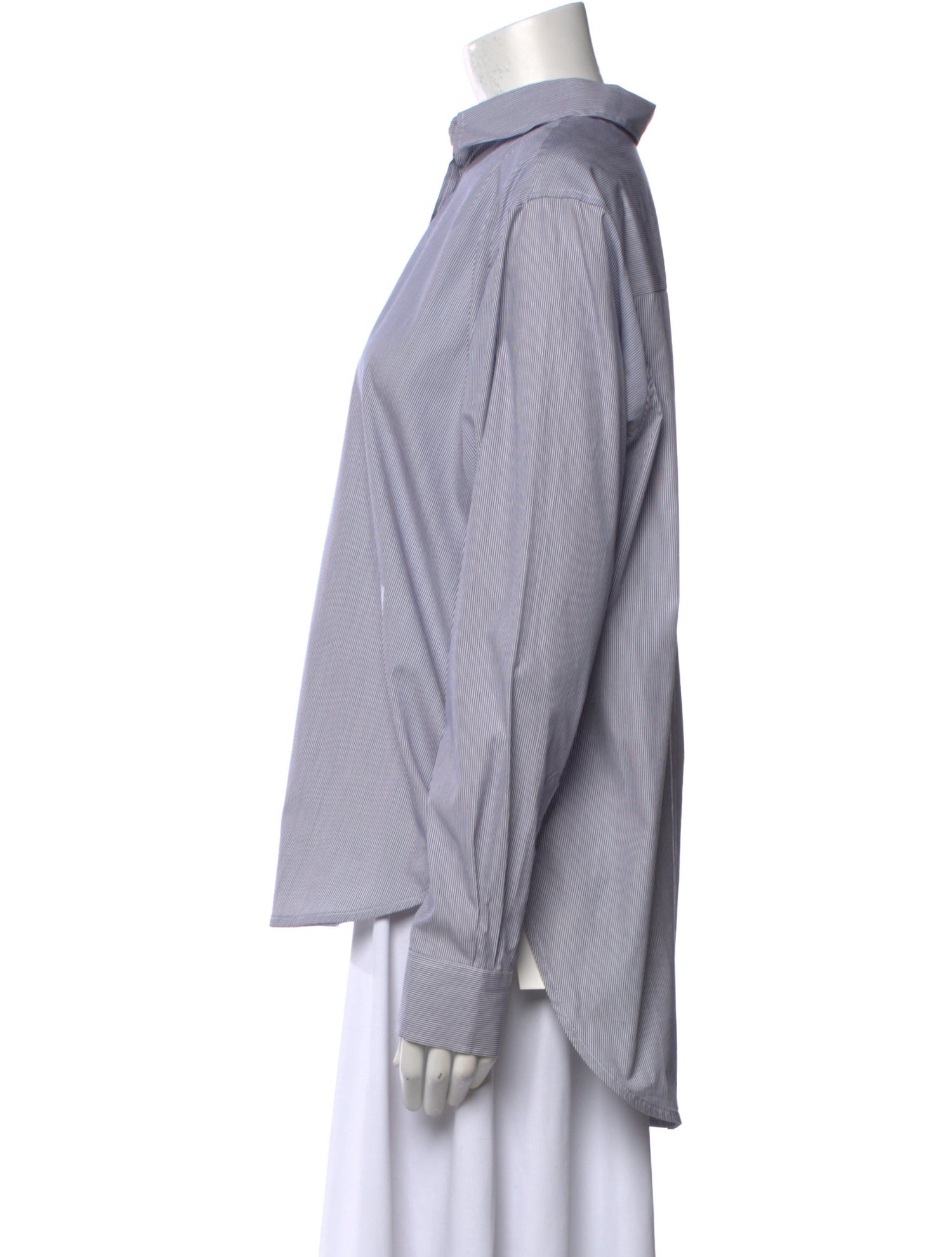 TOTEME Striped Long Sleeve Button-Up Top w/ Tags