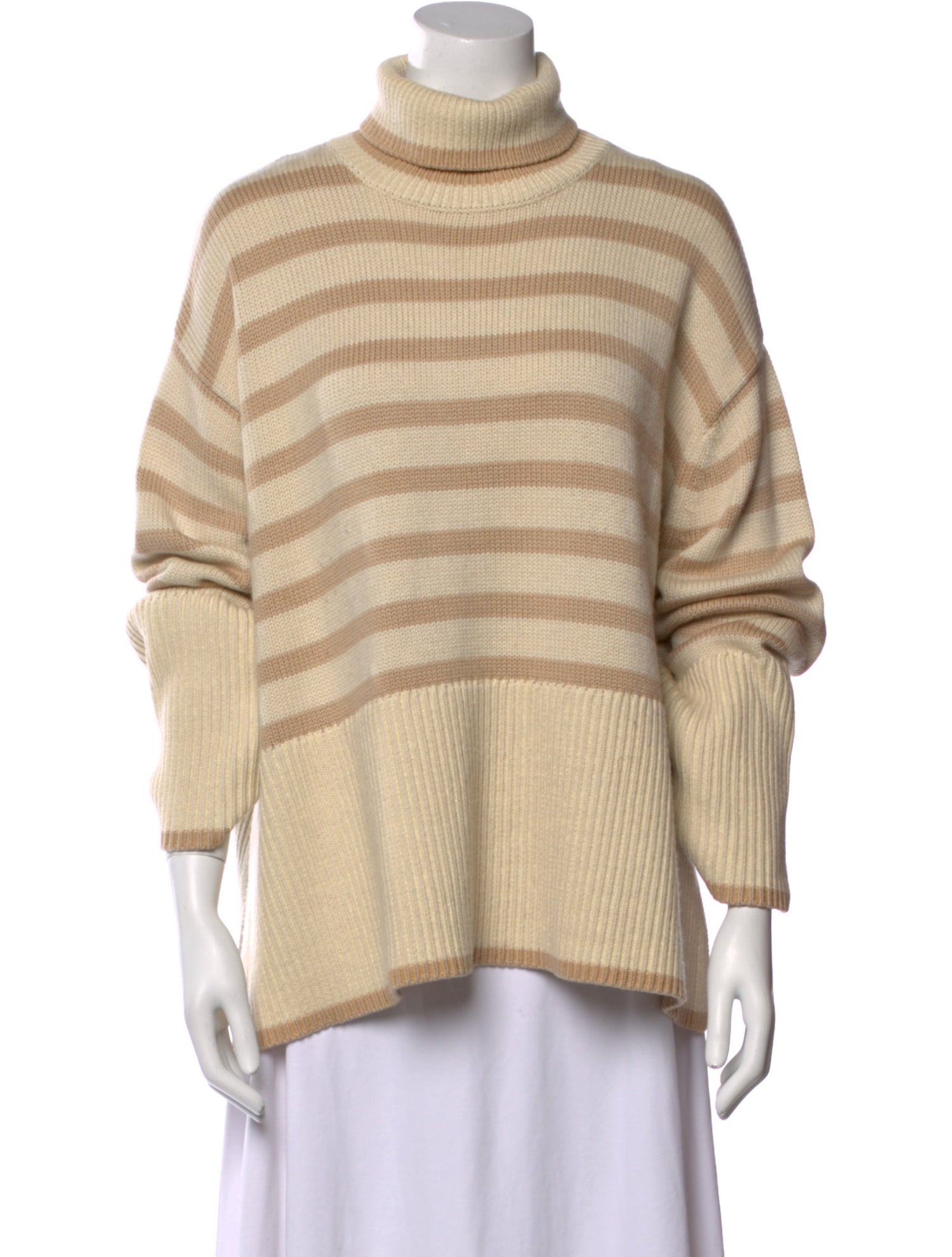 TOTEME Signature Stripe Turtleneck Wool Sweater