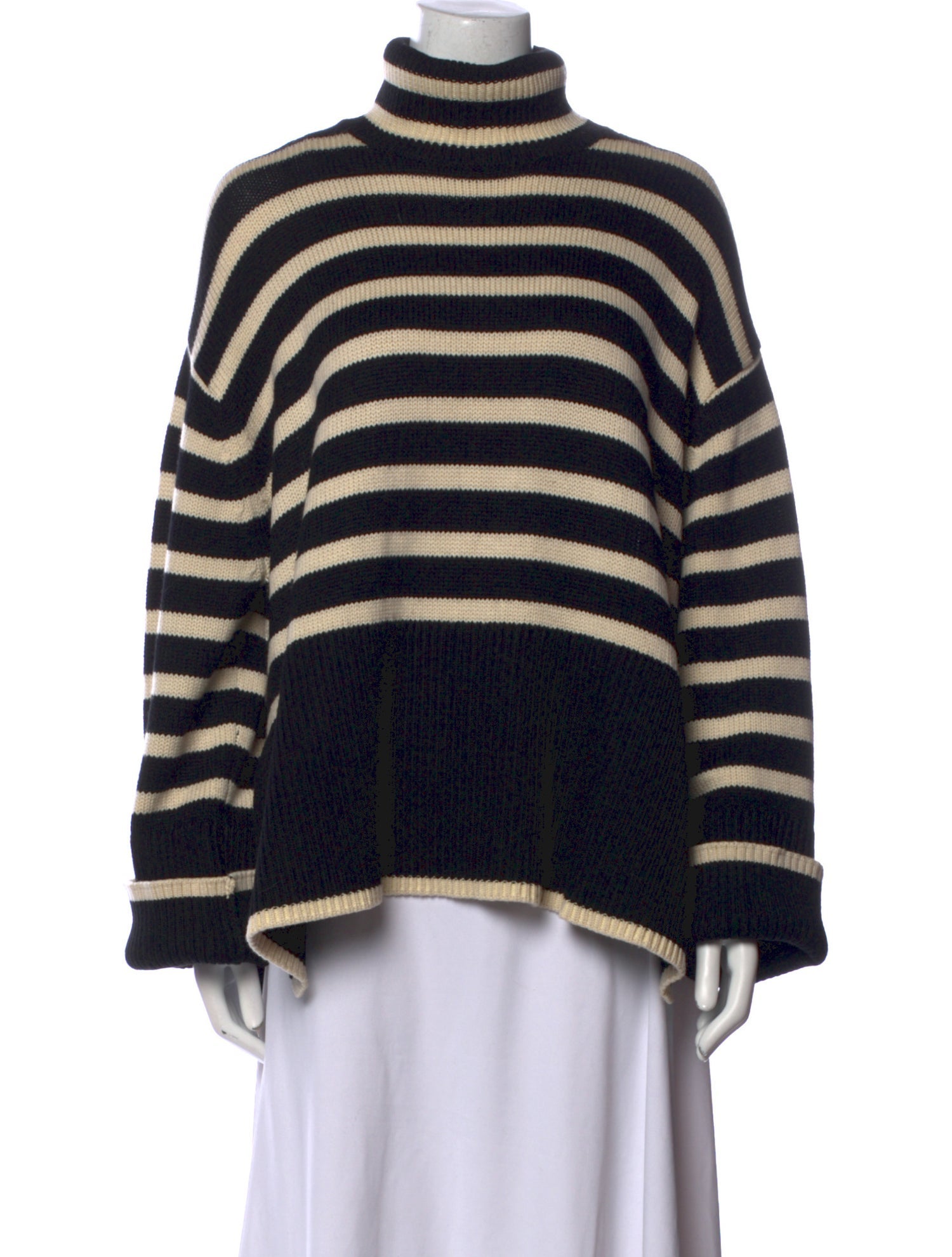 TOTEME Signature Stripe Turtleneck Wool Sweater
