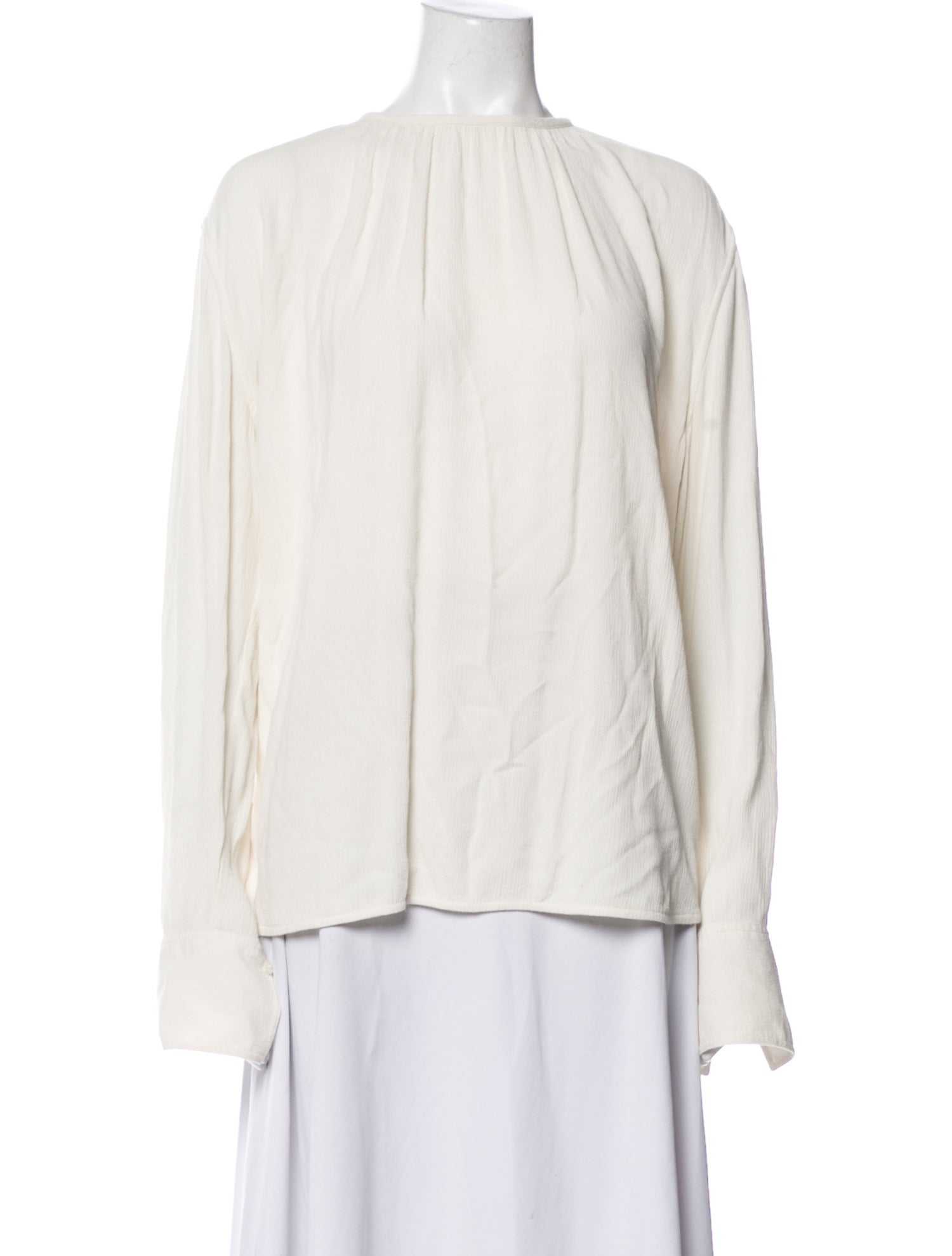 TOTEME Mock Neck Long Sleeve Blouse