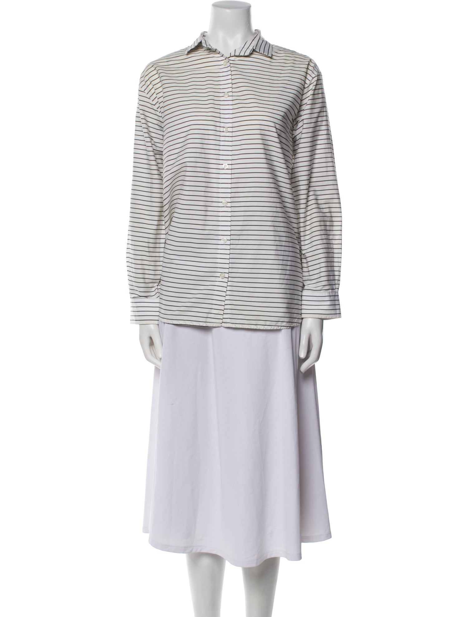 TOTEME Capri Striped Long Sleeve Striped Button-Up Top