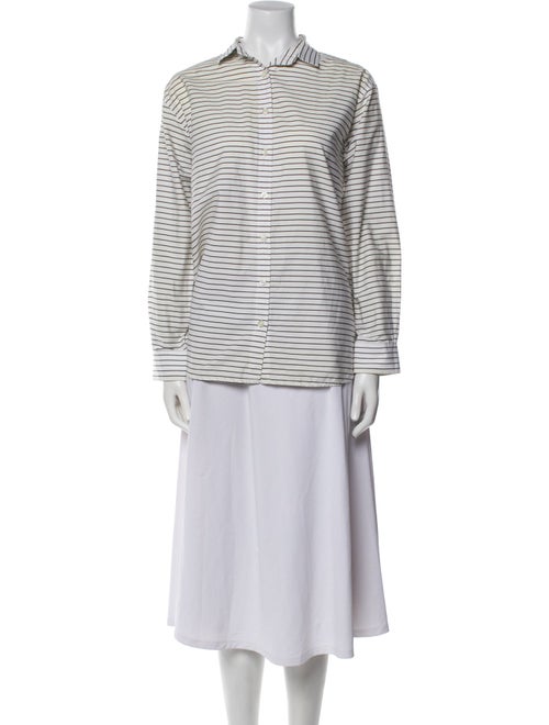 TOTEME Capri Striped Long Sleeve Striped Button-Up Top
