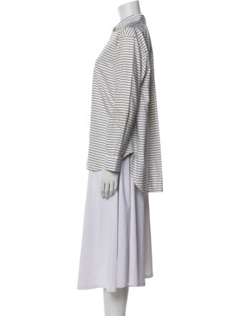 TOTEME Capri Striped Long Sleeve Striped Button-Up Top