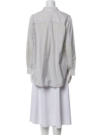 TOTEME Capri Striped Long Sleeve Striped Button-Up Top