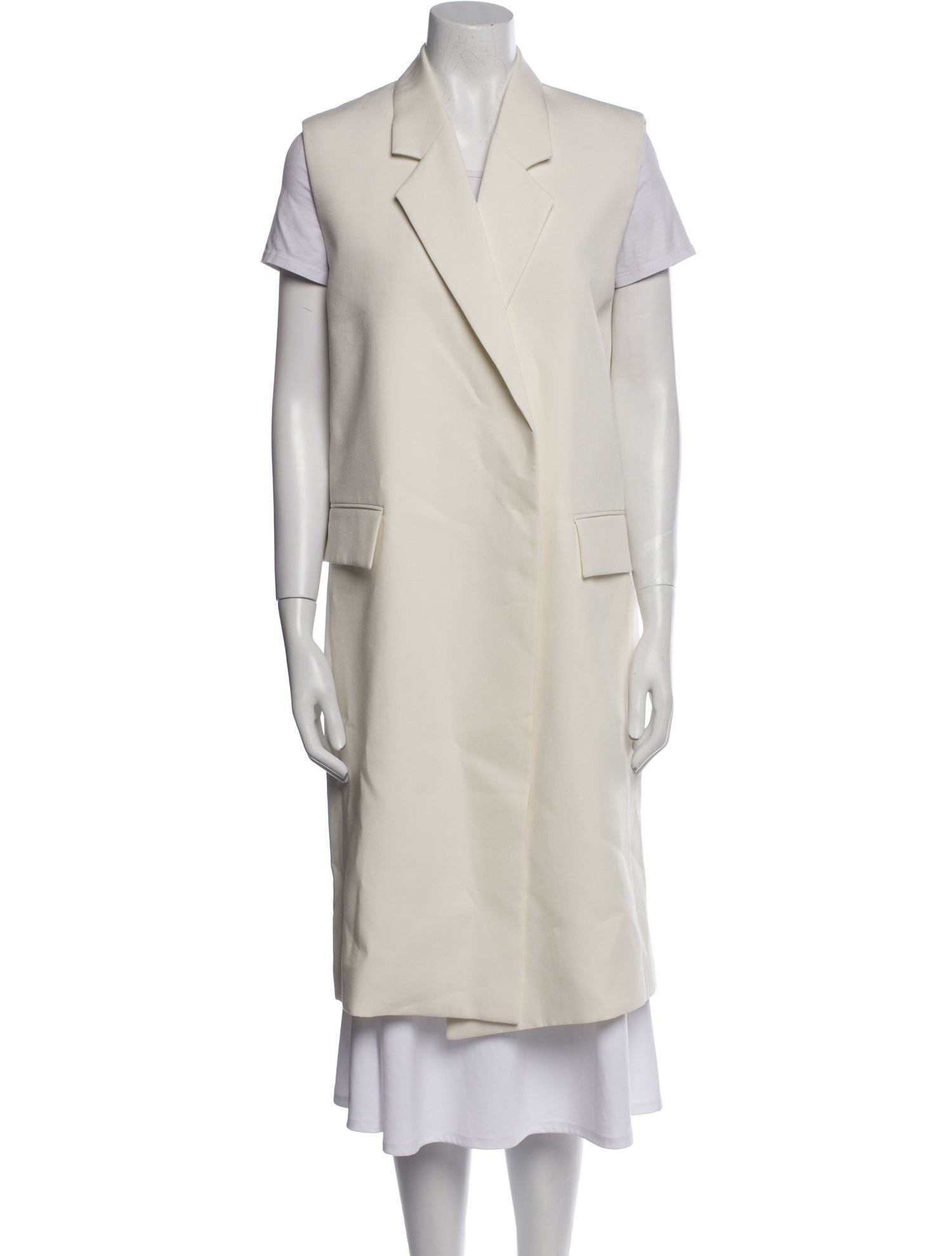 TOTEME Sleeveless Grain De Poudre Coat Wool Coat