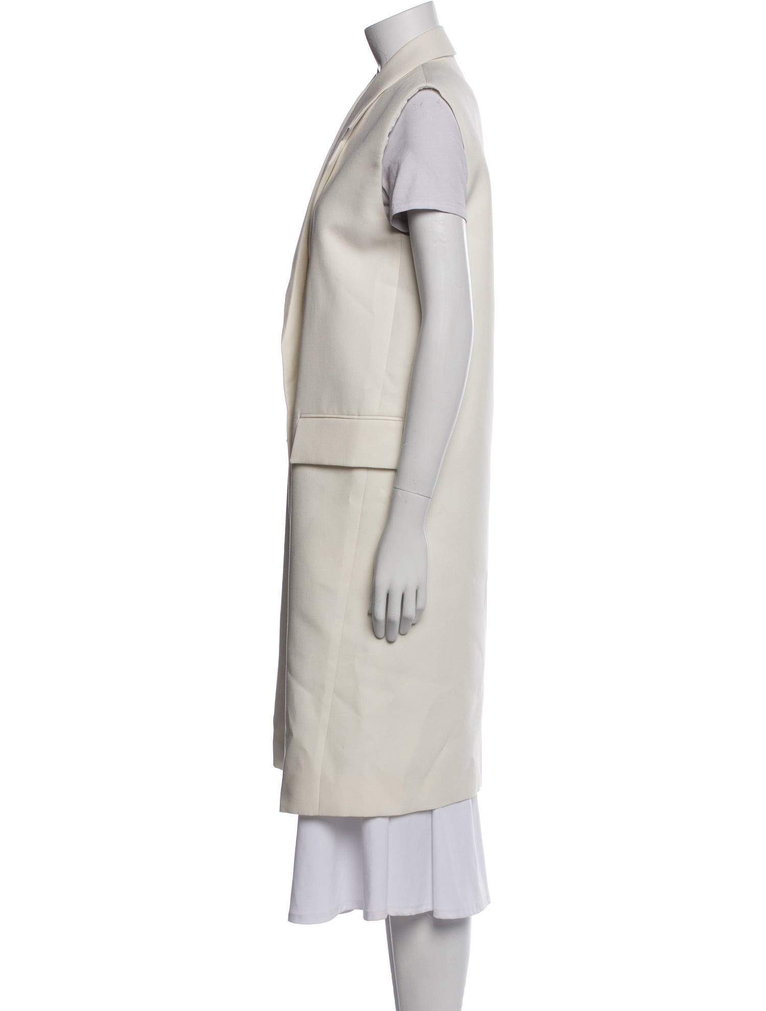 TOTEME Sleeveless Grain De Poudre Coat Wool Coat