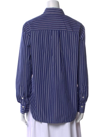 TOTEME Striped Long Sleeve Button-Up Top