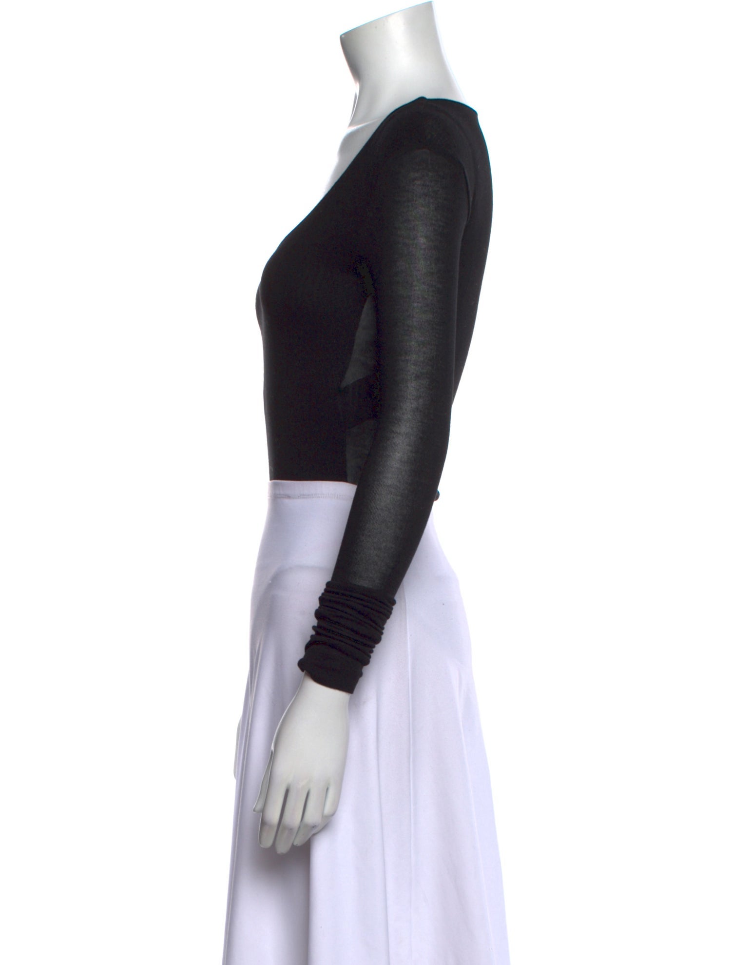 TOTEME Scoop Neck Long Sleeve Crop Top