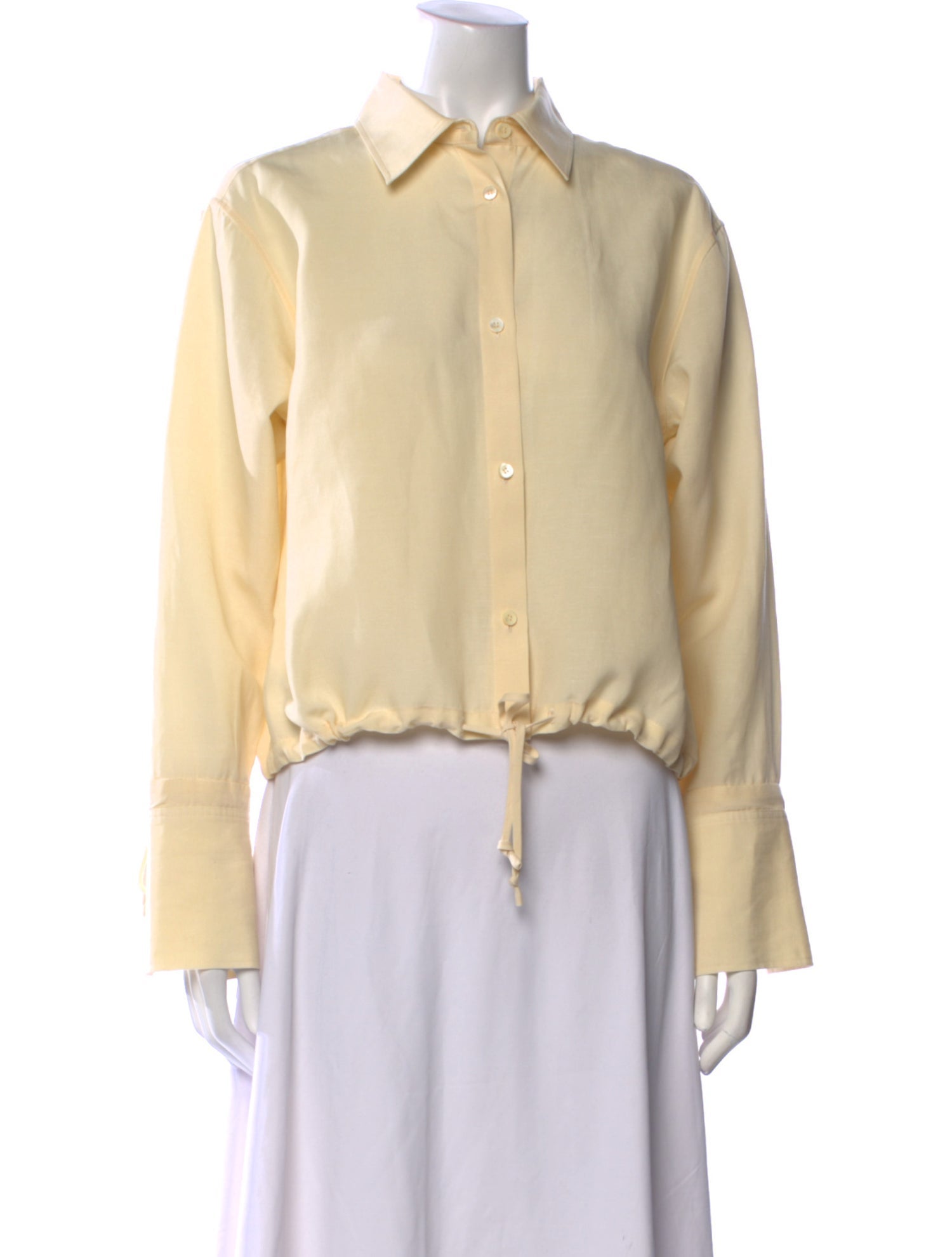 TOTEME Drawstring Long Sleeve Long Sleeve Button-Up Top