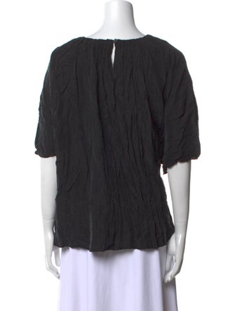 TOTEME Crinkled Silk Tee Silk Blouse