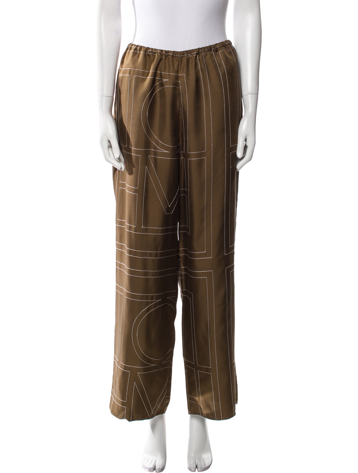 TOTEME Monogram PJ Silk Pajamas