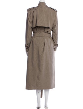 TOTEME Houndstooth Plaid Print Trench Coat