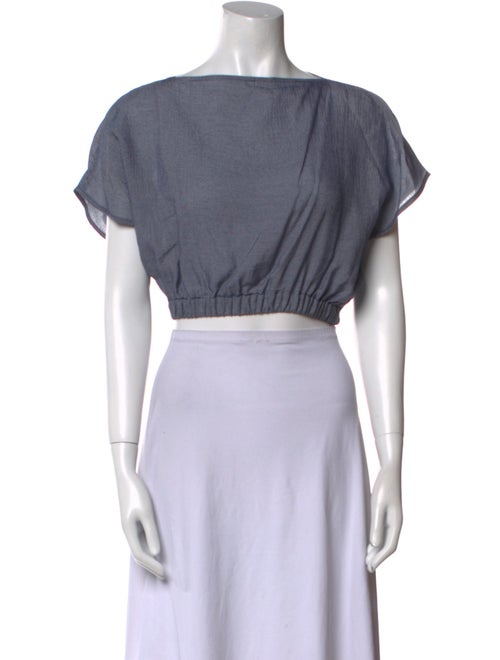 TOTEME Mini Stripe Silk Top Striped Crop Top