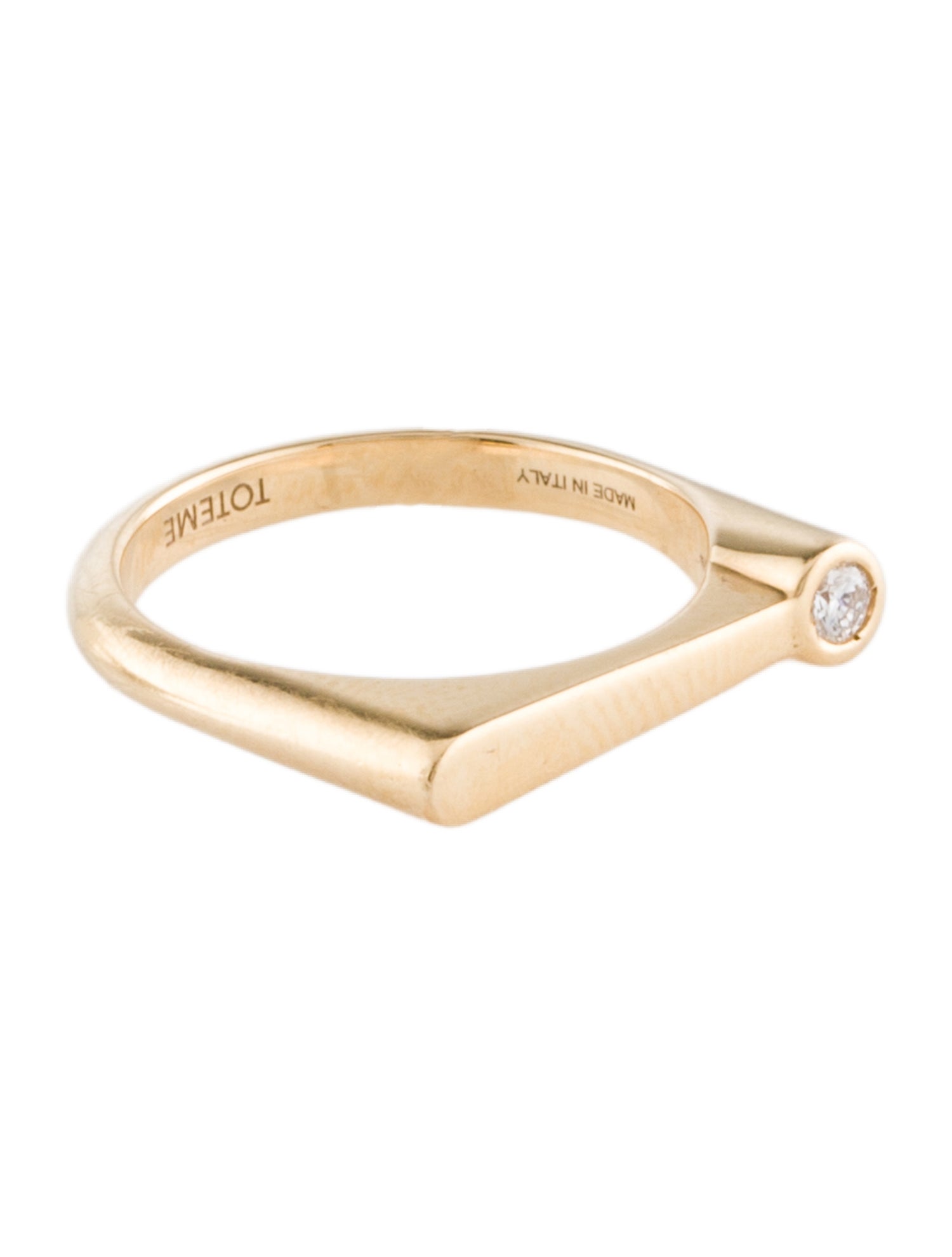 TOTEME 18K Diamond Midi Signet Ring