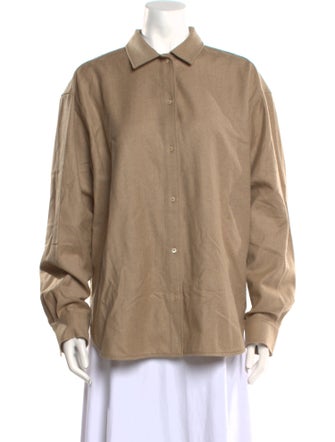 TOTEME Smooth Flannel Shirt Wool Button-Up Top