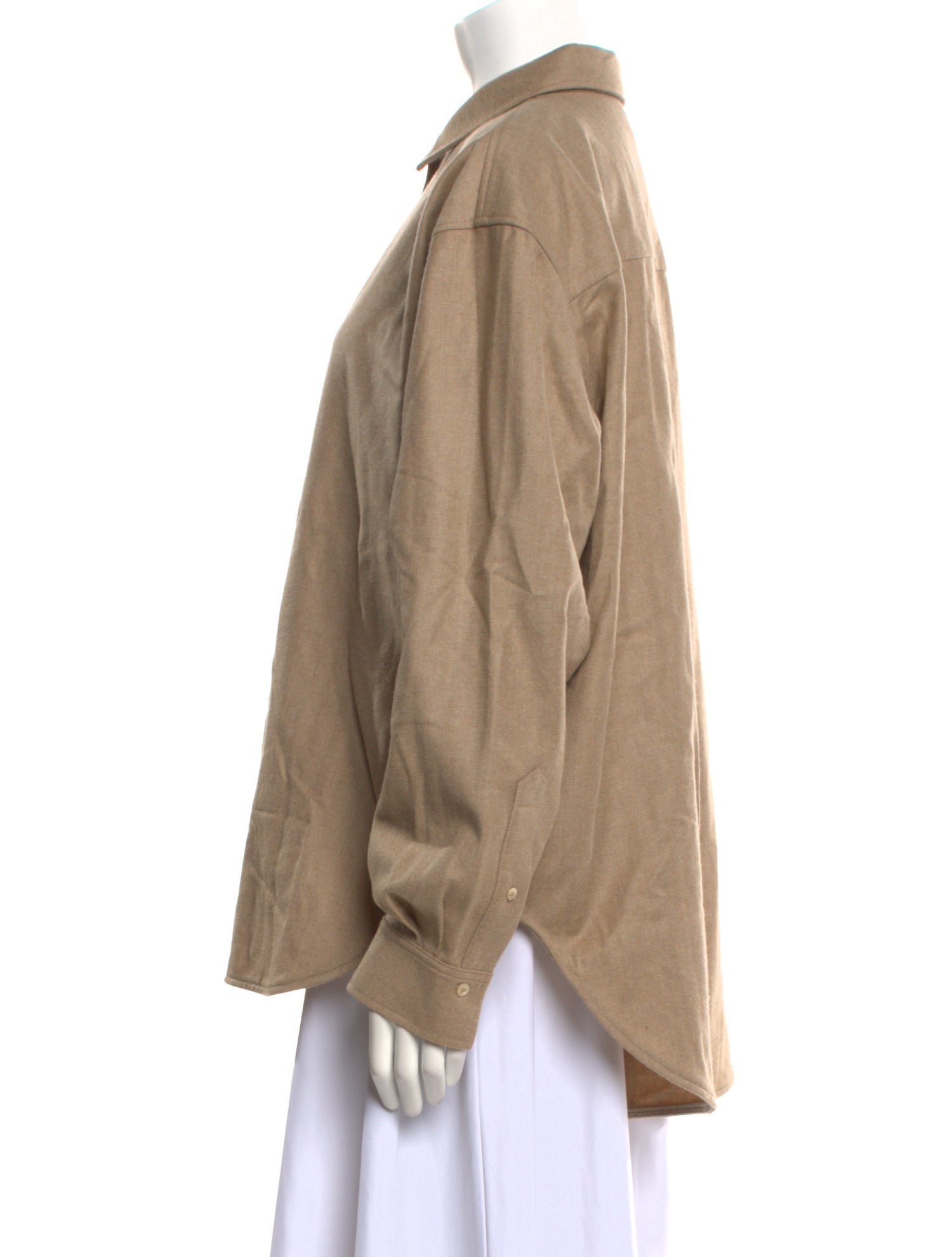 TOTEME Smooth Flannel Shirt Wool Button-Up Top