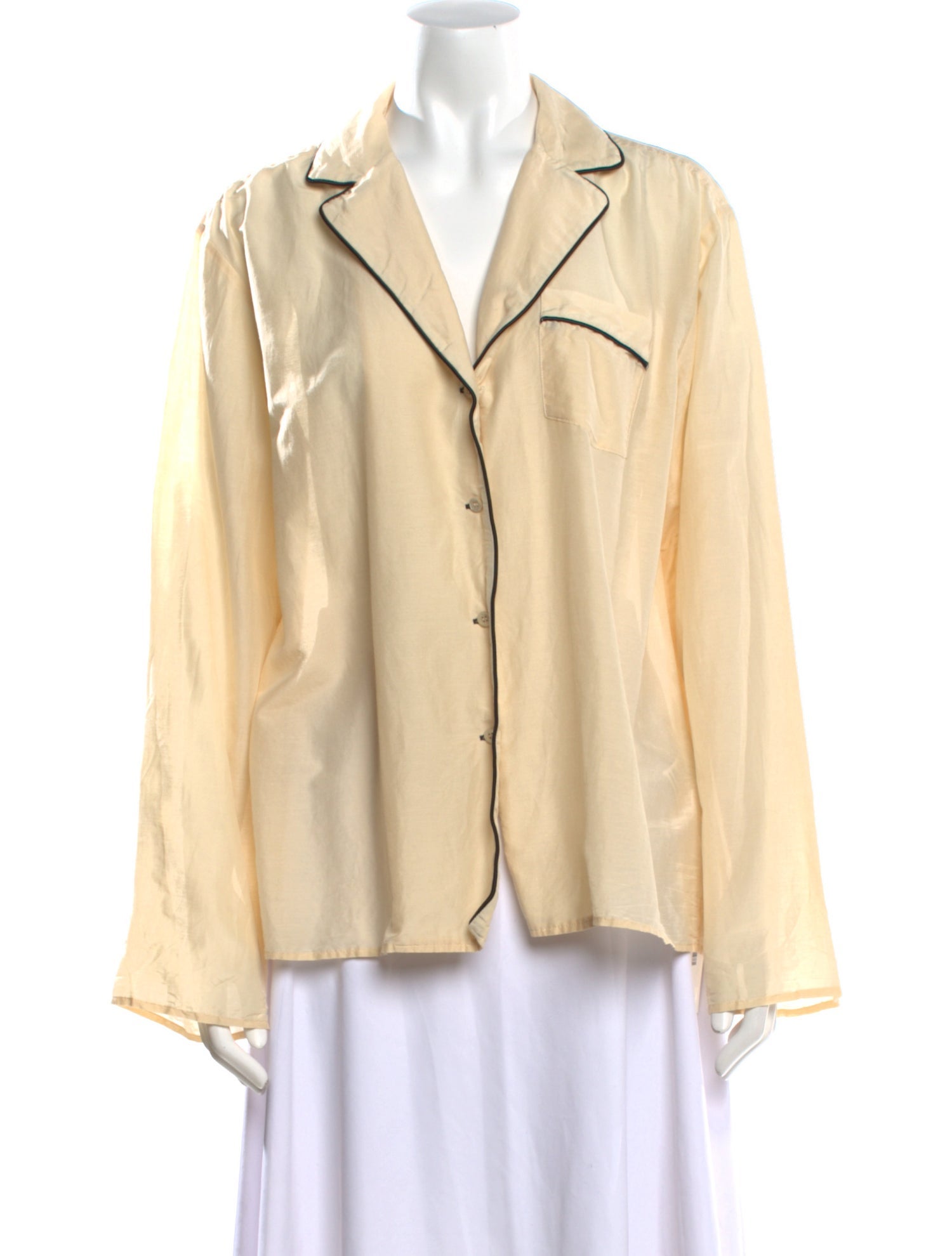 TOTEME Cotton Silk PJ Blouse Silk Button-Up Top