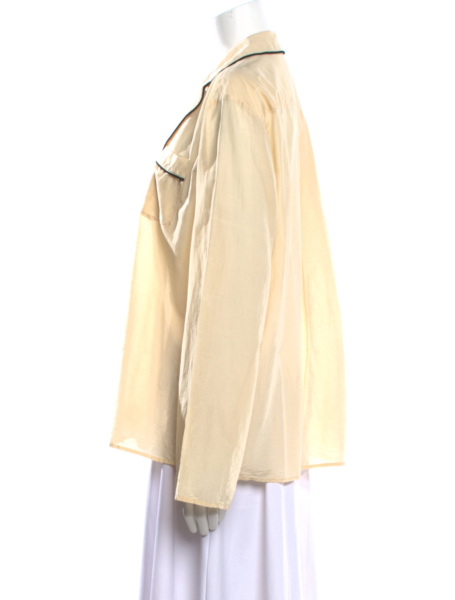 TOTEME Cotton Silk PJ Blouse Silk Button-Up Top