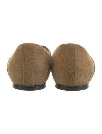 TOTEME Suede Leather Trim Embellishment Flats