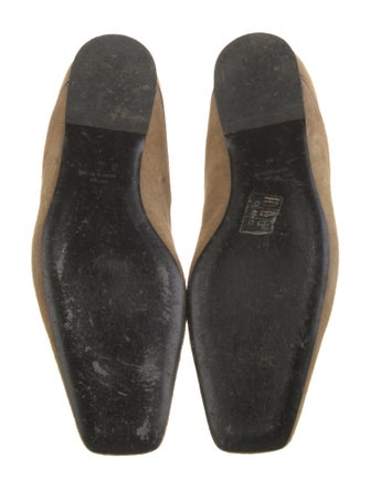 TOTEME Suede Leather Trim Embellishment Flats