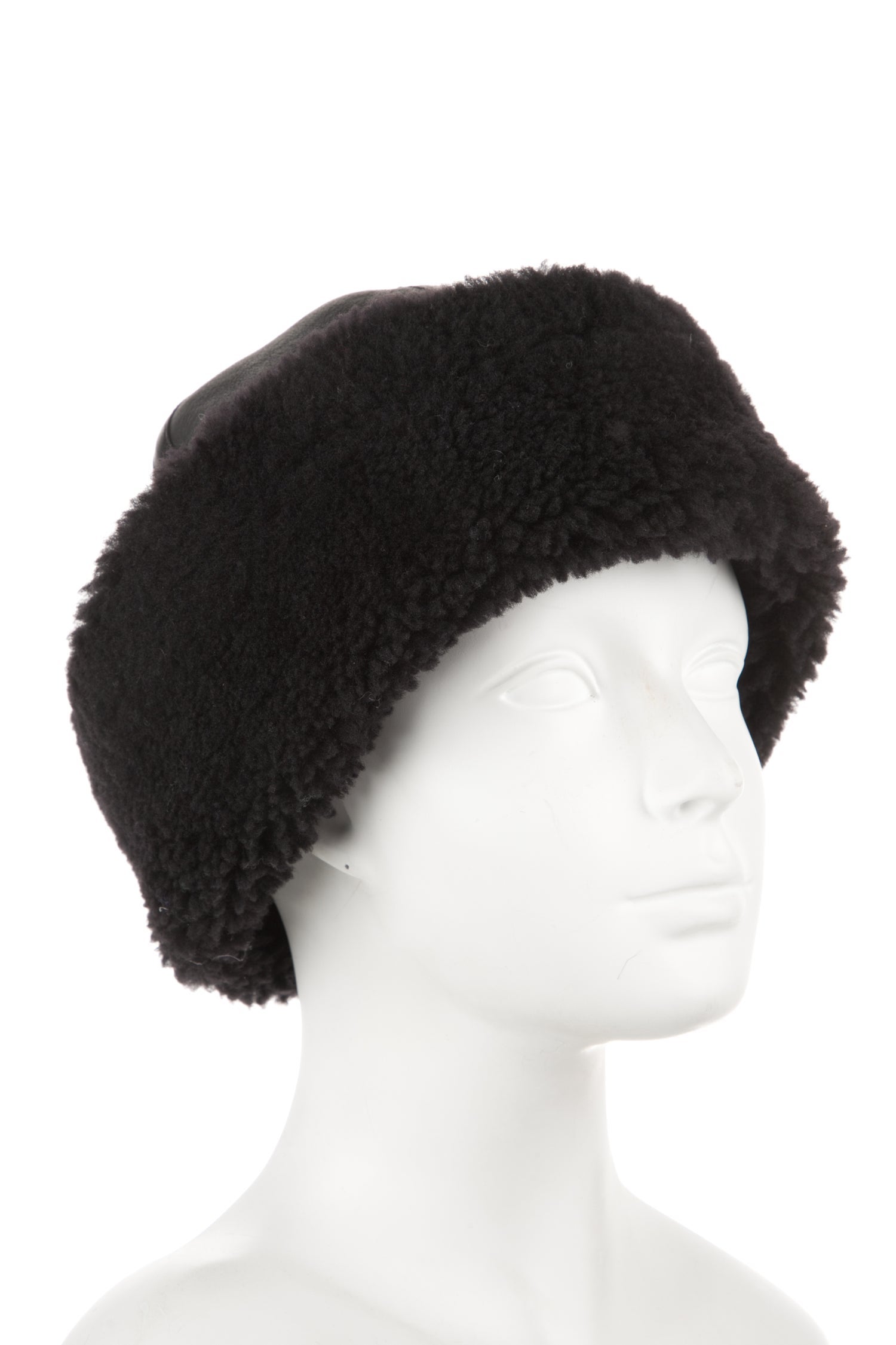 TOTEME Shearling Leather Trim Bucket Hat