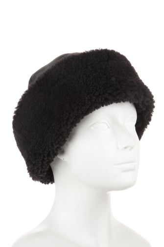 TOTEME Shearling Leather Trim Bucket Hat