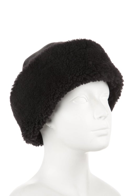 TOTEME Shearling Leather Trim Bucket Hat