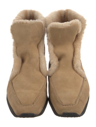 TOTEME Suede Colorblock Pattern Lace-Up Boots