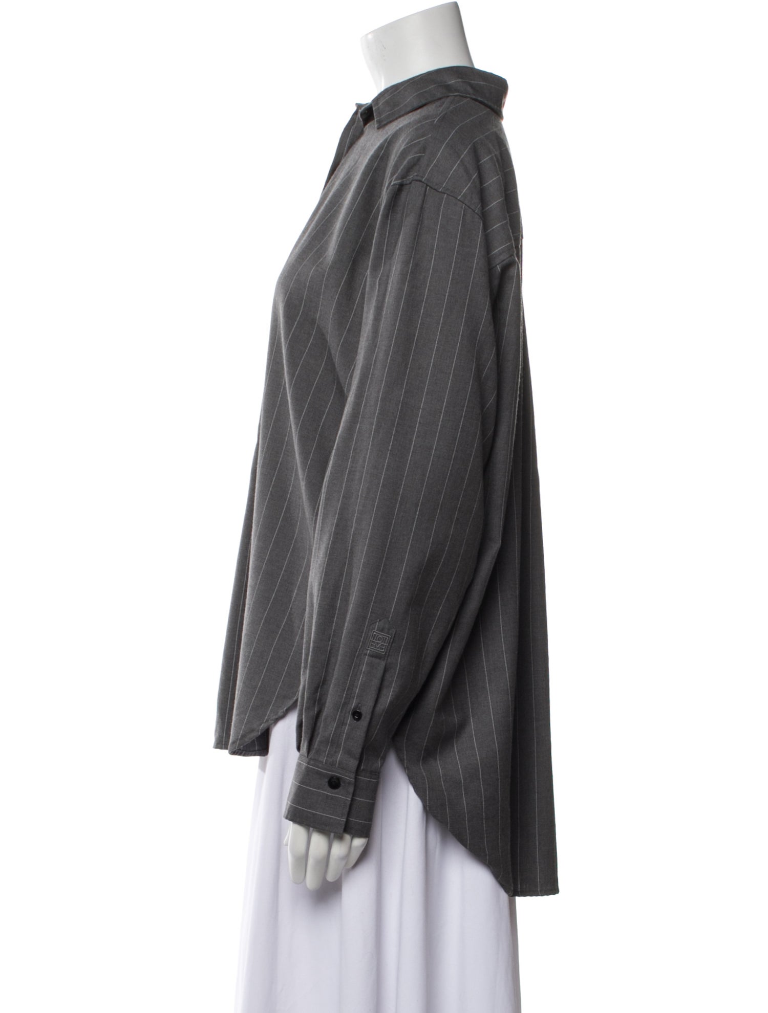 TOTEME Wool Striped Button-Up Top