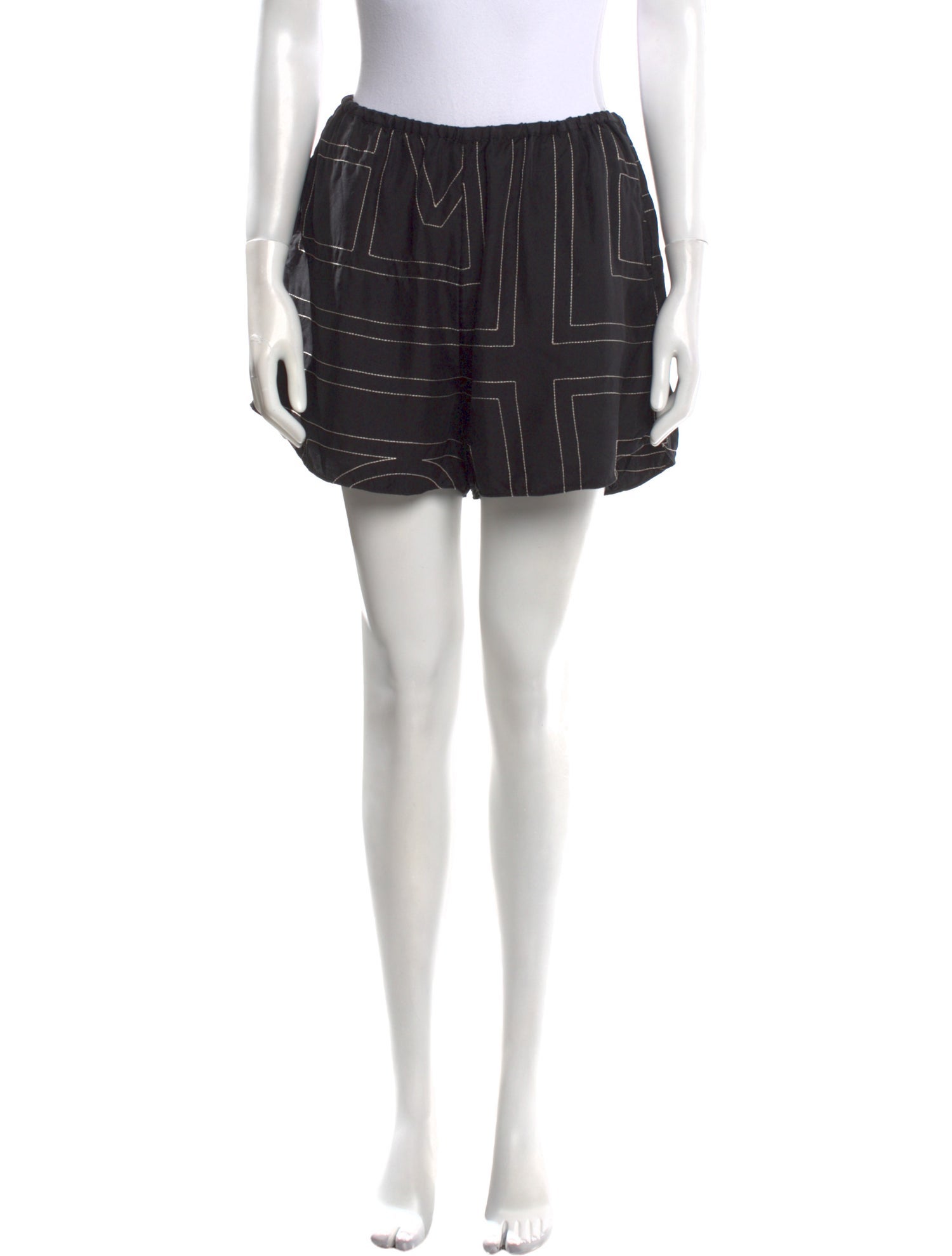 TOTEME Monogram Silk PJ Shorts Mini Shorts