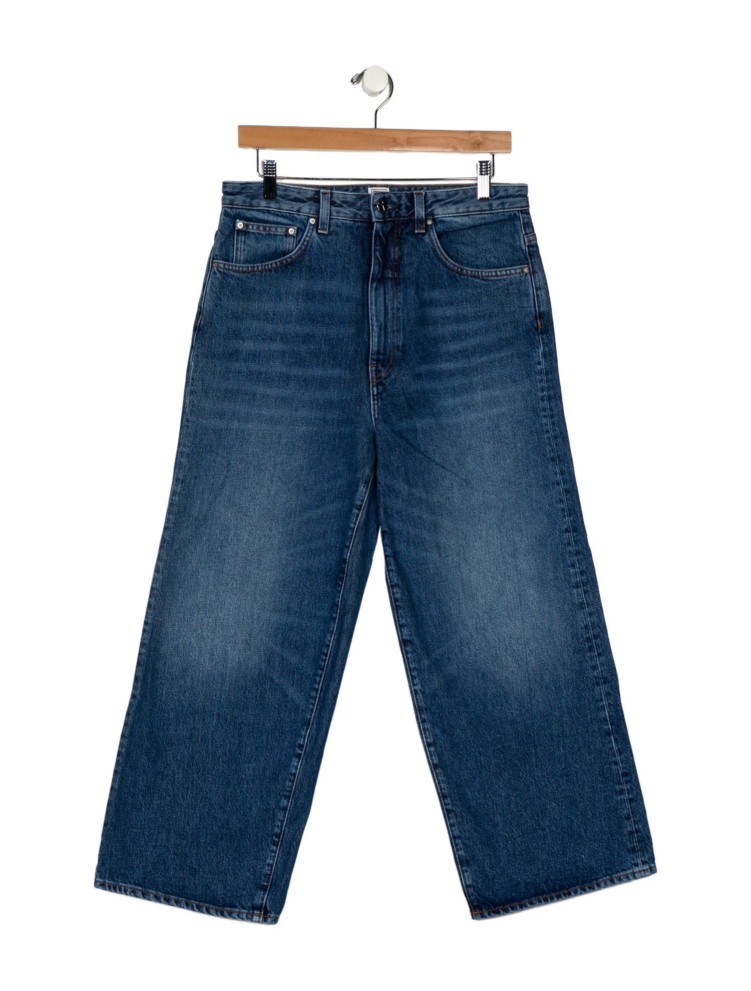 TOTEME Flare Fit Denim Wide Leg Jeans