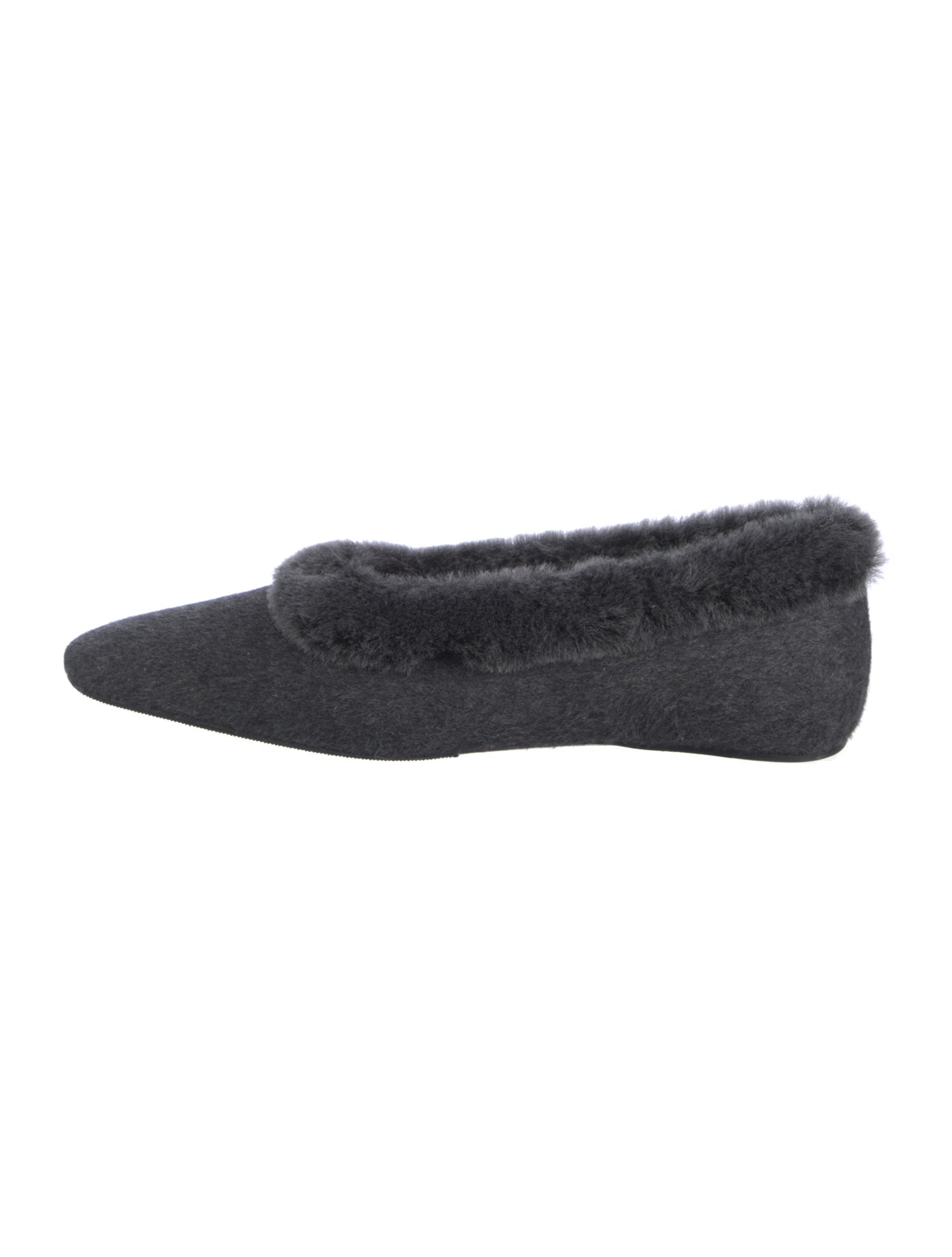 TOTEME Wool Faux Fur Trim Flats