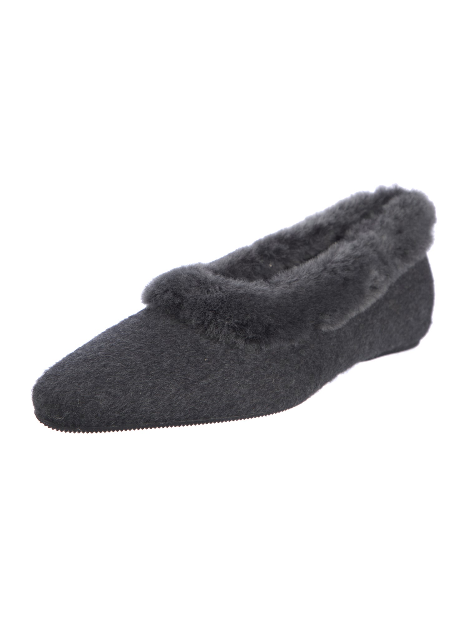 TOTEME Wool Faux Fur Trim Flats