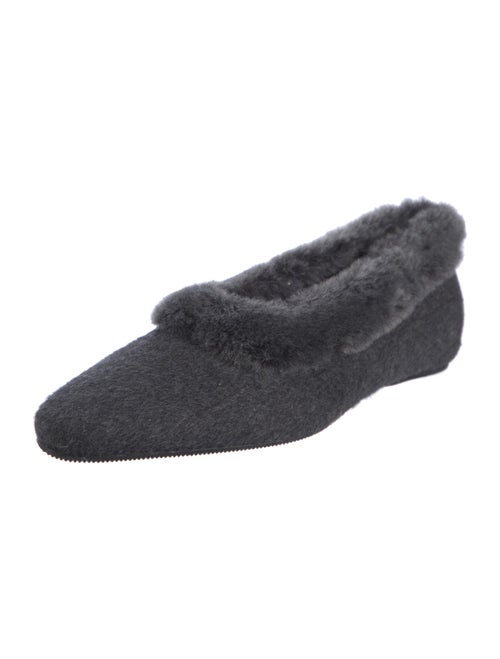 TOTEME Wool Faux Fur Trim Flats