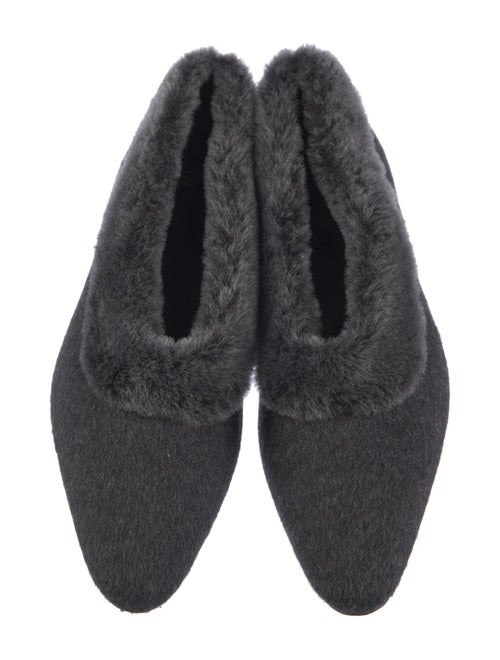 TOTEME Wool Faux Fur Trim Flats