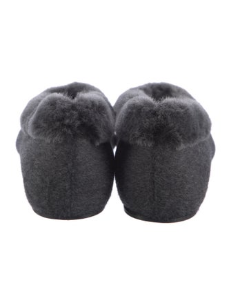 TOTEME Wool Faux Fur Trim Flats