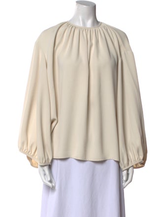 TOTEME Bateau Neckline Long Sleeve Blouse