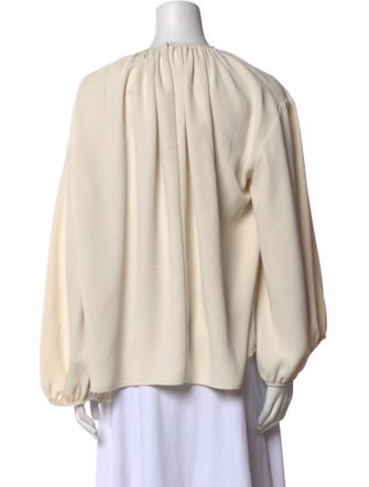 TOTEME Bateau Neckline Long Sleeve Blouse