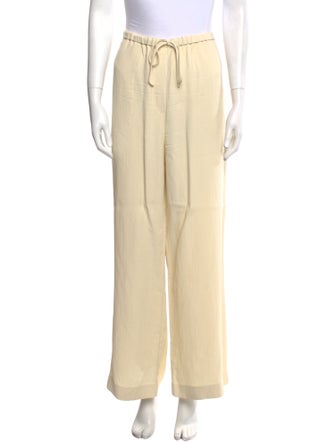 TOTEME Woven Stripe Drawstring Trousers Wide Leg Pants