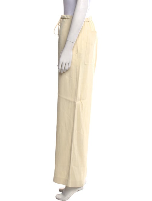 TOTEME Woven Stripe Drawstring Trousers Wide Leg Pants