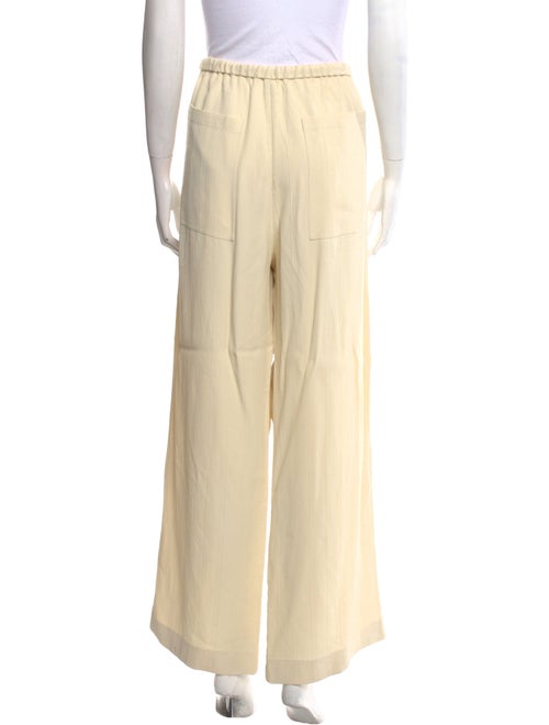 TOTEME Woven Stripe Drawstring Trousers Wide Leg Pants