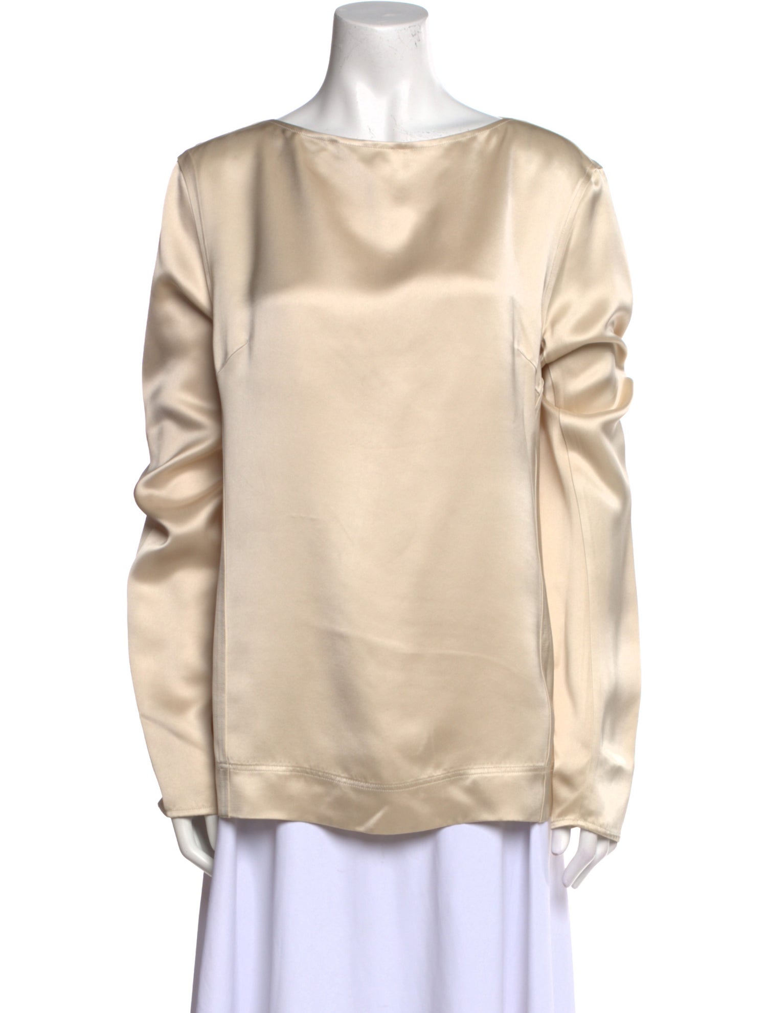 TOTEME Bateau Neckline Long Sleeve Blouse