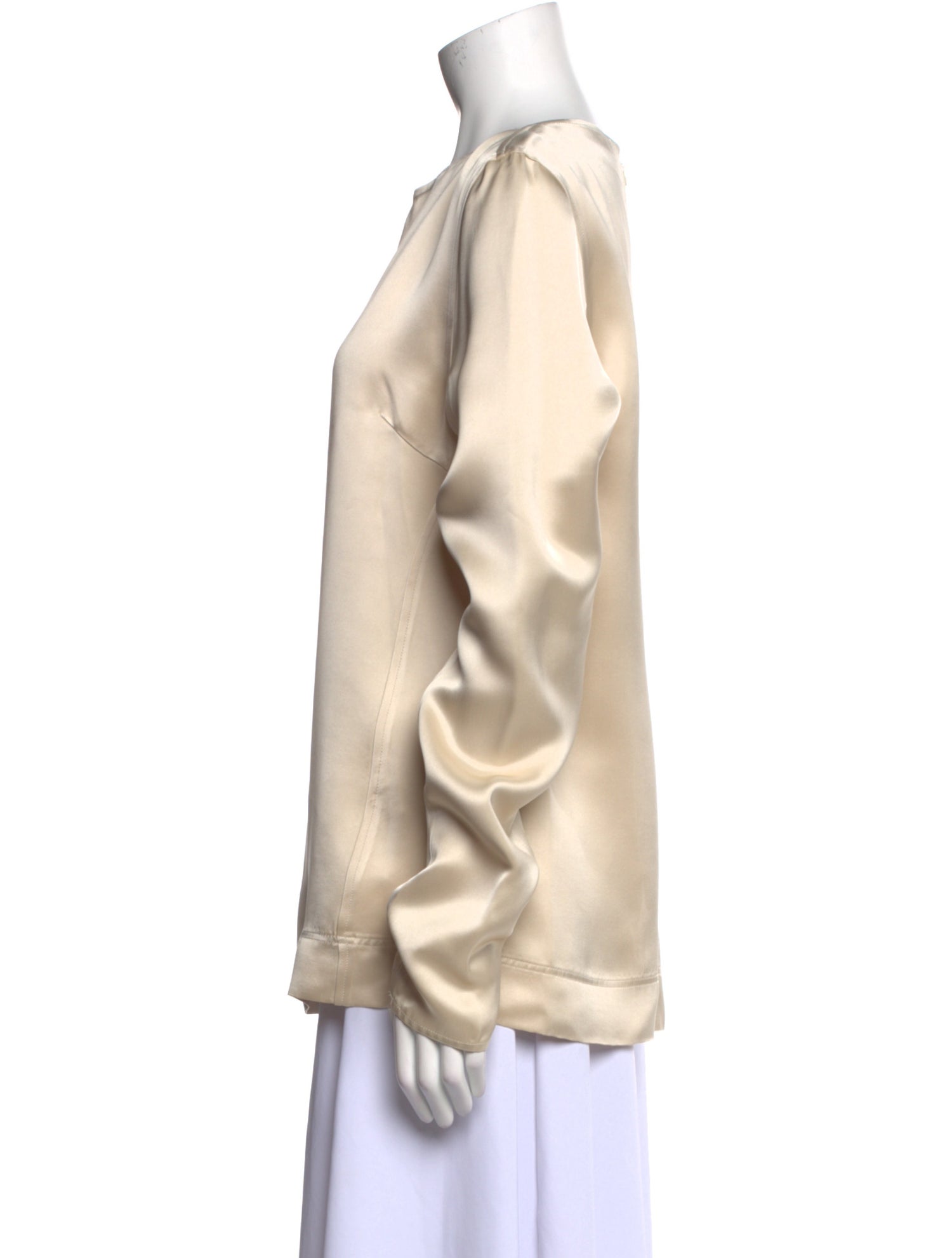 TOTEME Bateau Neckline Long Sleeve Blouse