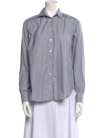 TOTEME Striped Long Sleeve Button-Up Top